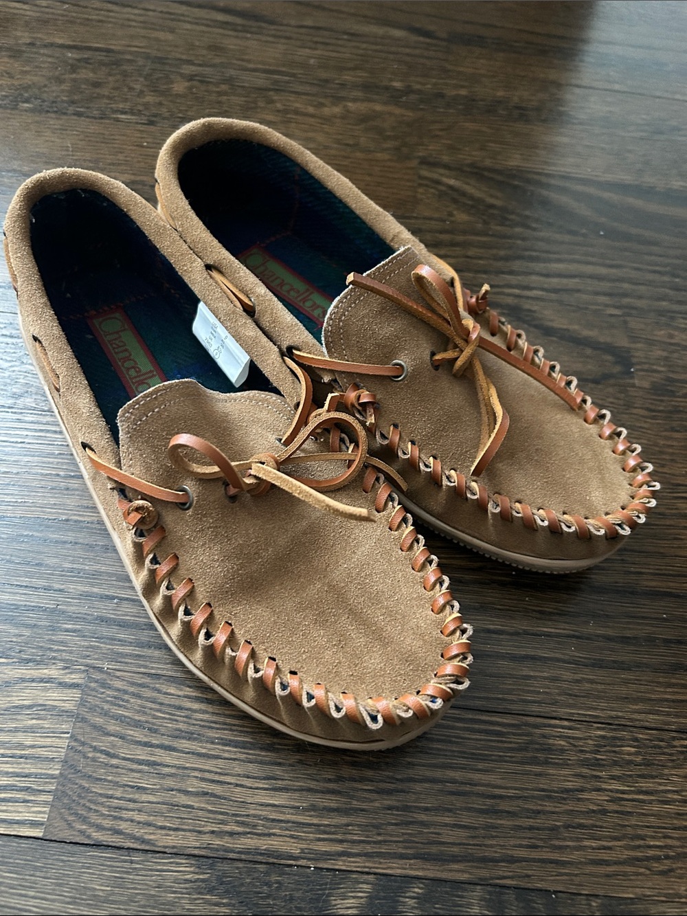 Men's Suede Moccasin Loafers in Tan size 9